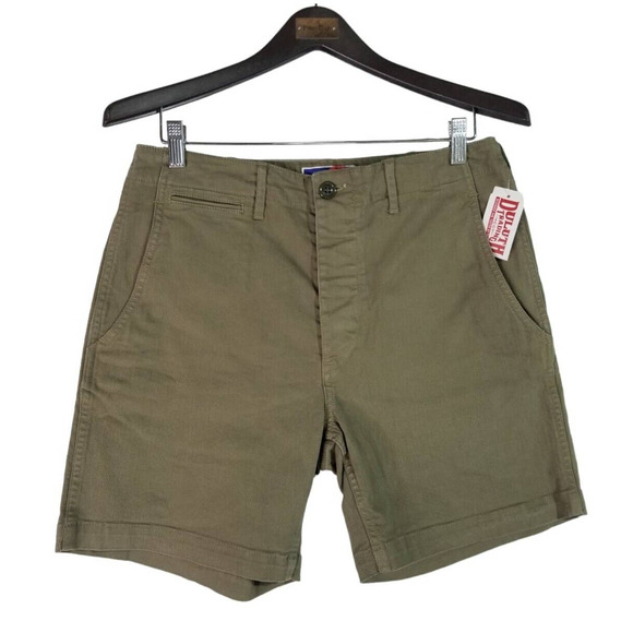 Duluth Best‎ Made Co. Olive Green Canvas Straight Shorts Men's Size 31 - Picture 1 of 4